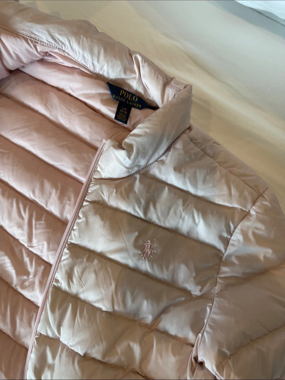 Ralph Lauren Light Pink Quilted Puffer Jacket for Kids